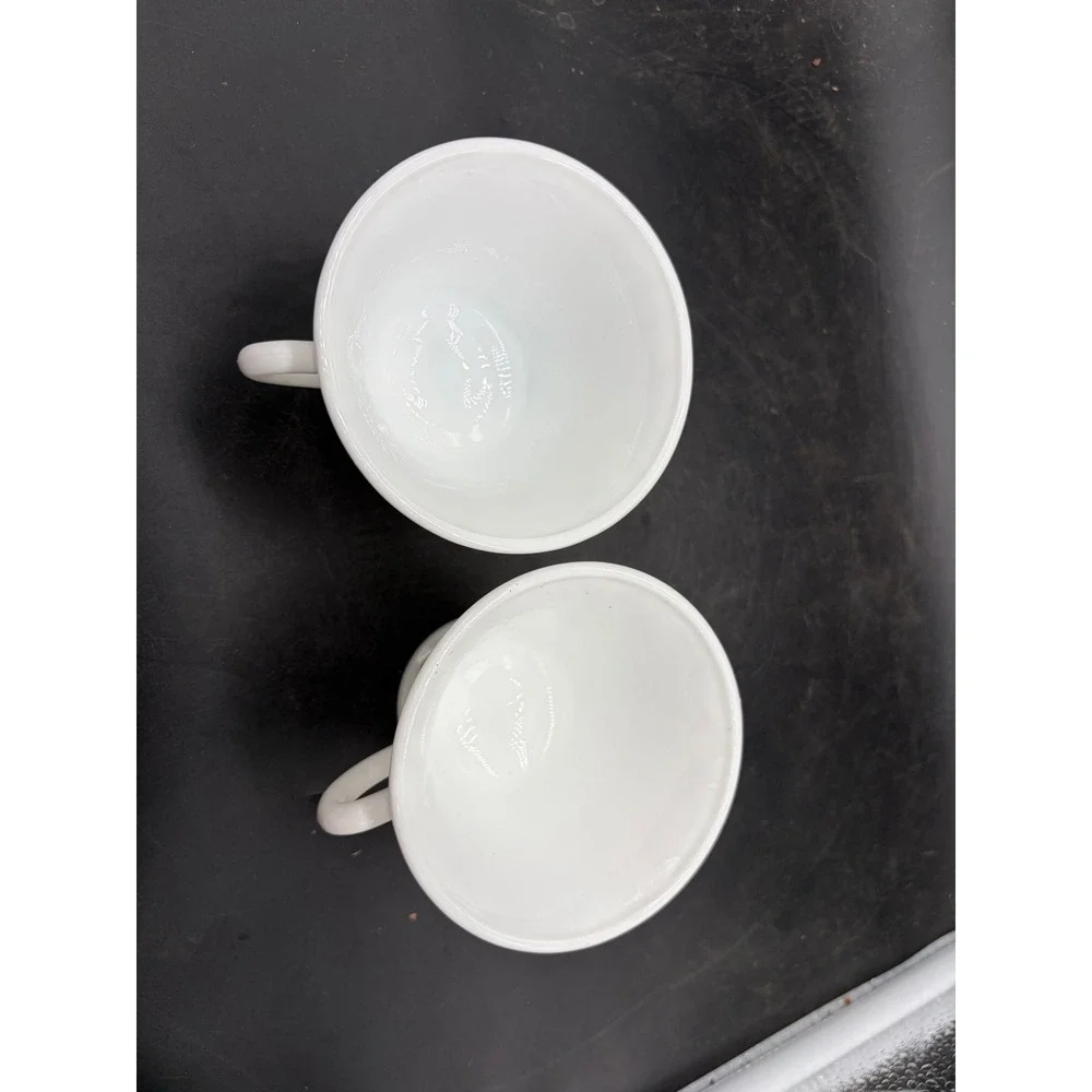 Westmoreland Milk Glass Paneled Grape Snack Set 2 Cups 2 Plates‎ Vintage White